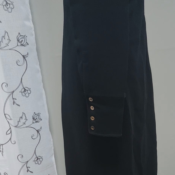 Vintage BANANA REPUBLIC Long Black Bodycon Shirtdress Sz 4 Button Up Gorgeous! - Picture 4 of 7